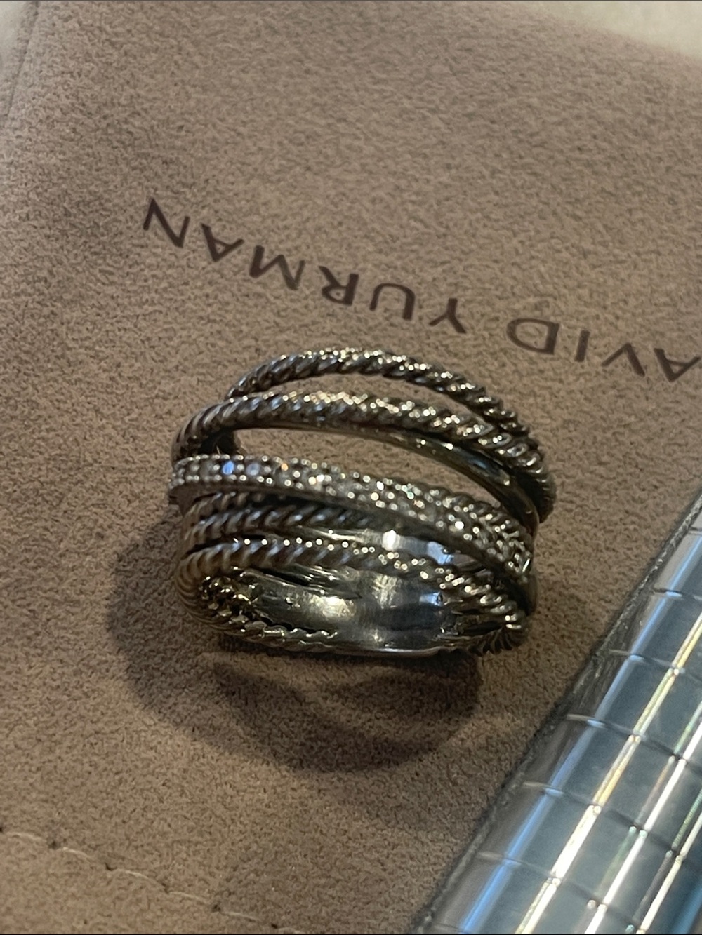David Yurman Multi-Band Silver-Tone Stackable Ring - Picture 4 of 6